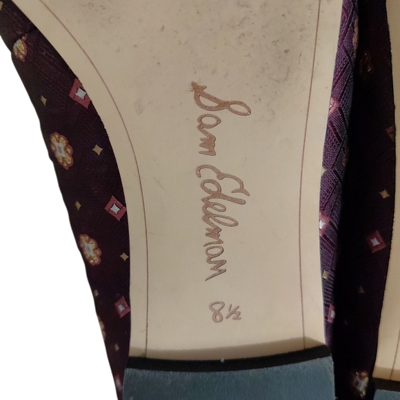 Sam Edleman Rivera Gold and Burgundy Burgundy Pointed Toe Flats 8.5 M - Picture 3 of 11